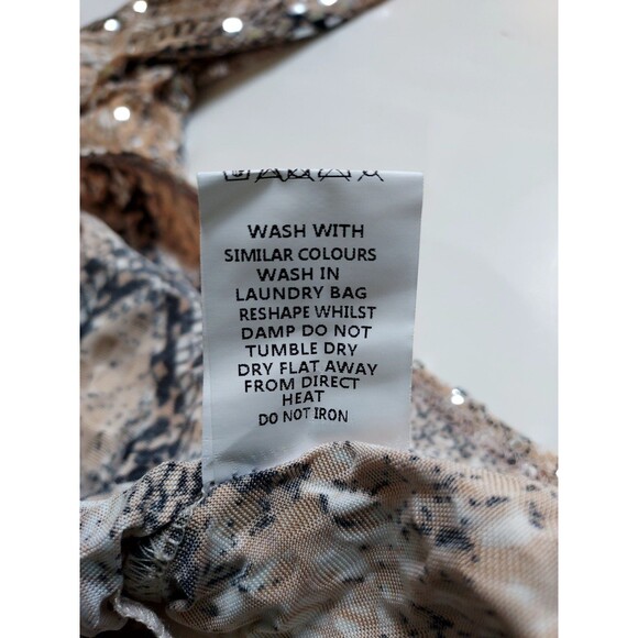 NWT Plus Ladies Rainbow Animal Print Foiled Cutout Taupe Bodysuit Size 2X - Picture 7 of 9